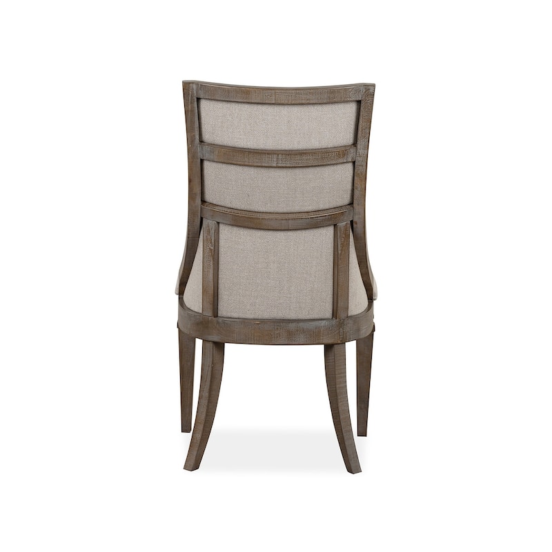 Magnussen Home Lancaster Dovetail Grey Upholstered Arm Chair Two Pack - 21.25''W x 27.13''D x 40''H