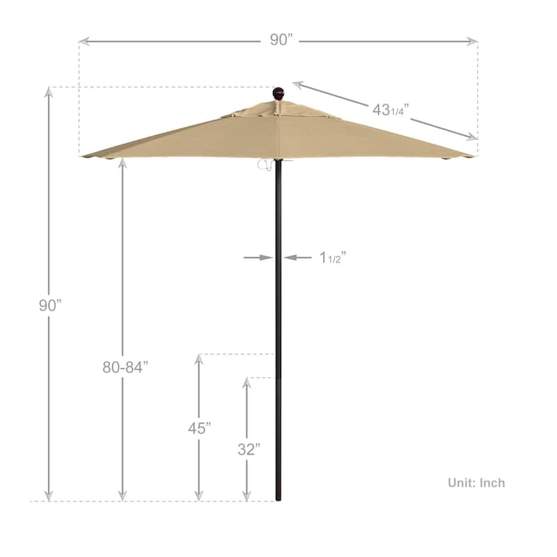 California Umbrella 7.5' Venture Series Patio Umbrella, Bronze Aluminum Pole Fiberglass Ribs Push Lift, Sunbrella Cilantro