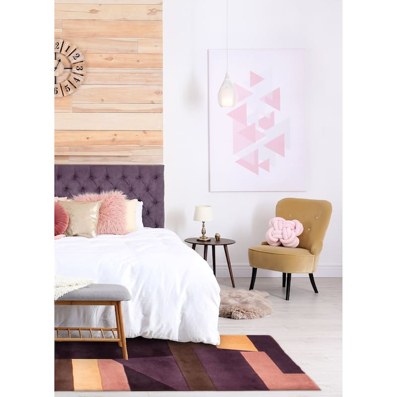 ECARPETGALLERY Hand Tufted Elegance Purple Wool Rug - 3'5 x 5'7