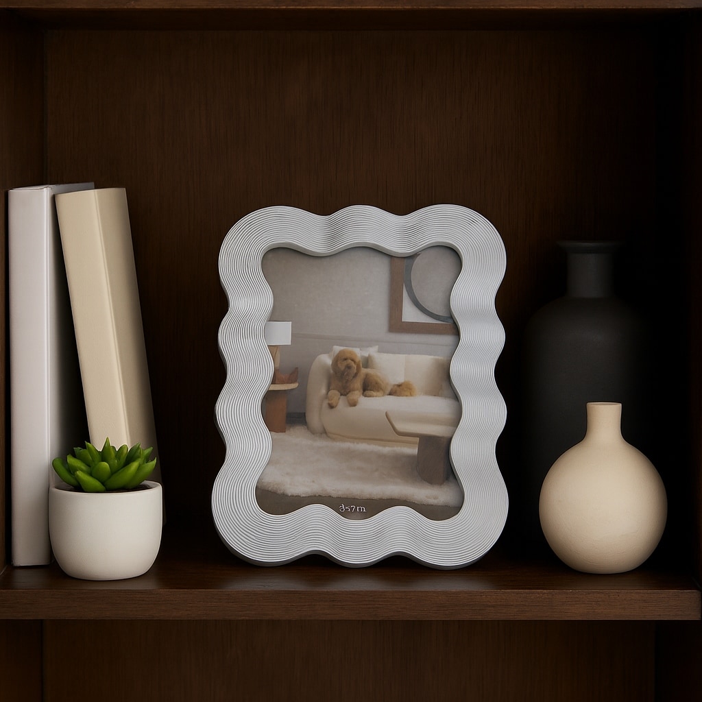 Polyresin Photo Frame Sculpted Wavy Border Textured Edge Design