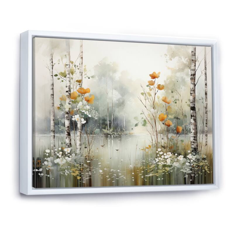 Designart "Minimalism Forest Woods I" Landscapes Framed Wall Art Living Room