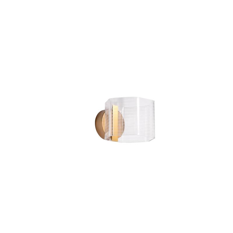 Kenzo LED 1 Light Wall Sconce Vintage Brass Finish Light Guide Panel - Polished Anodized Bronze