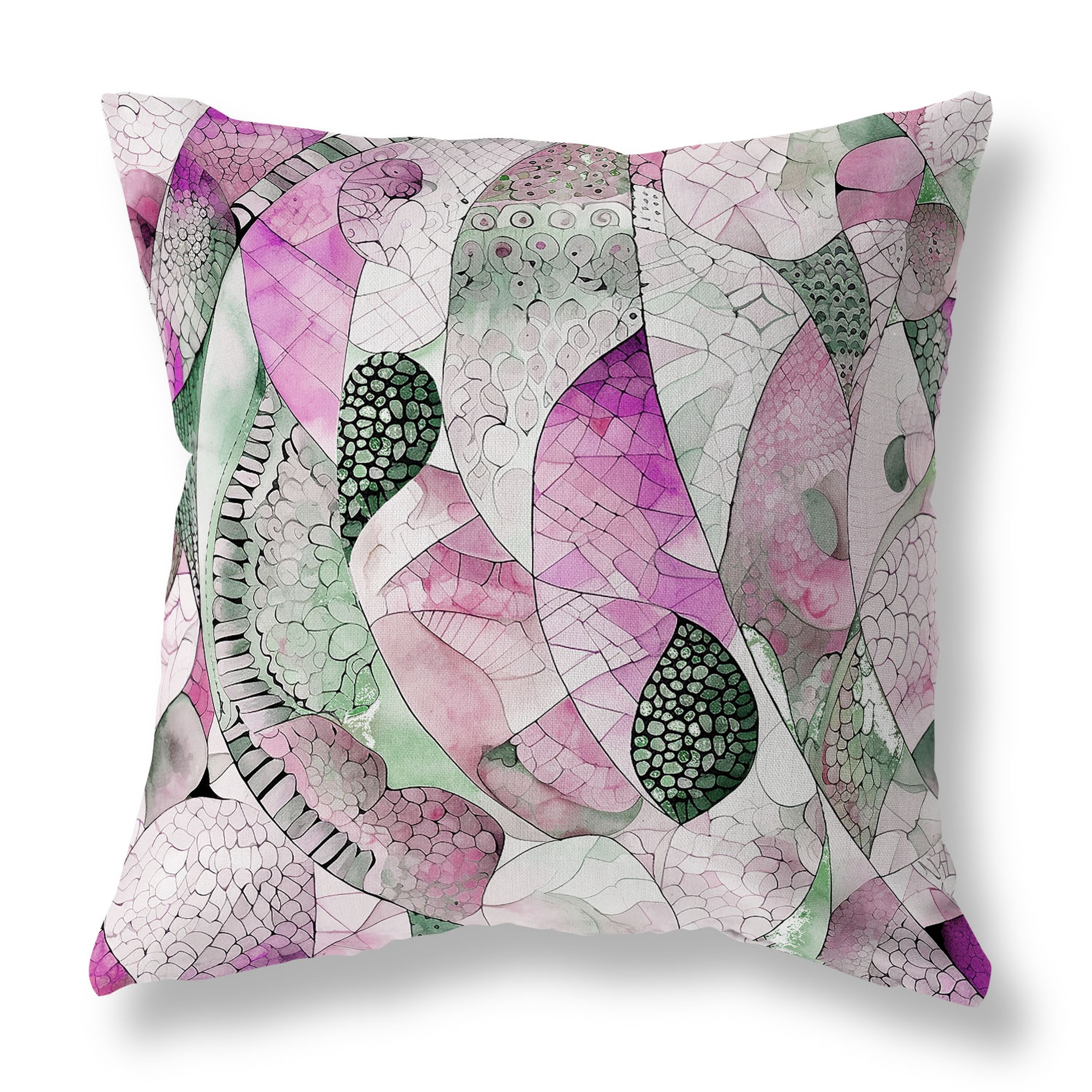 Purple And Green Rock Heaven Indoor Outdoor Throw Pillow Zipper