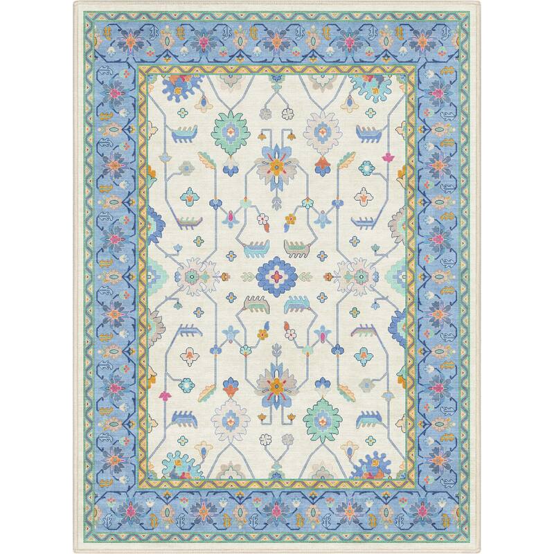 Well Woven Ushak Antalya Floral Modern Vibrant Flat-Weave Area Rug