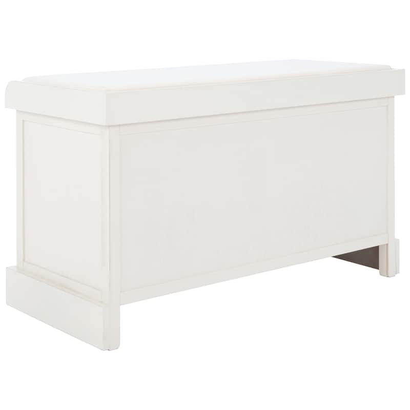 SAFAVIEH Landers 2-Drawer with Cushion Storage Bench - 32.3" W x 15" L x 19" H