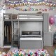 preview thumbnail 1 of 7, Modern Twin size Loft Bed With Twin Size Stand-alone Bed,Shelves,Desk And Wardrobe,Versatile Use Grey