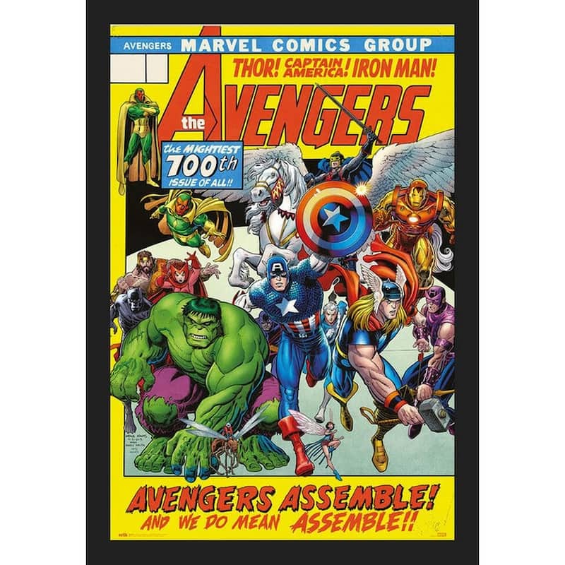 Avengers 100th Comic Cover Framed Poster - 24 x 36 Inch