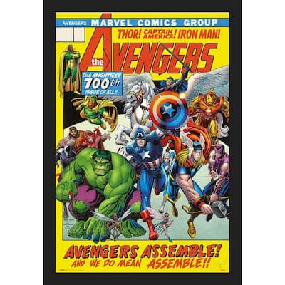 Avengers 100th Comic Cover Framed Poster - 24 x 36 Inch