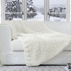 preview thumbnail 3 of 48, Cheer Collection Ultra Plush Chunky Cable Knit Throw Blanket Off White