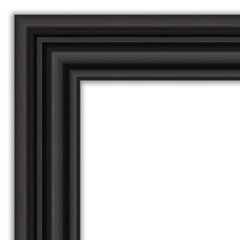 Non-Beveled Full Length On The Door Mirror - Black Frame