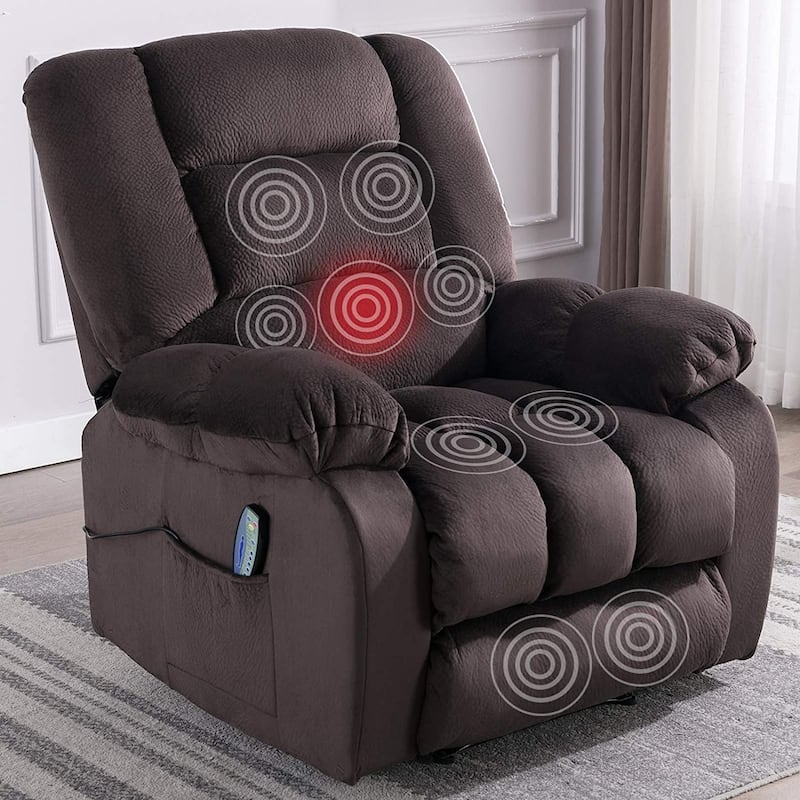 Manual Massage and Heating Recliner Sofa Chair - Chocolate Color