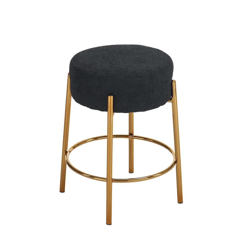 24" Tall Gold Legs Round Bar Stools,Set of 2