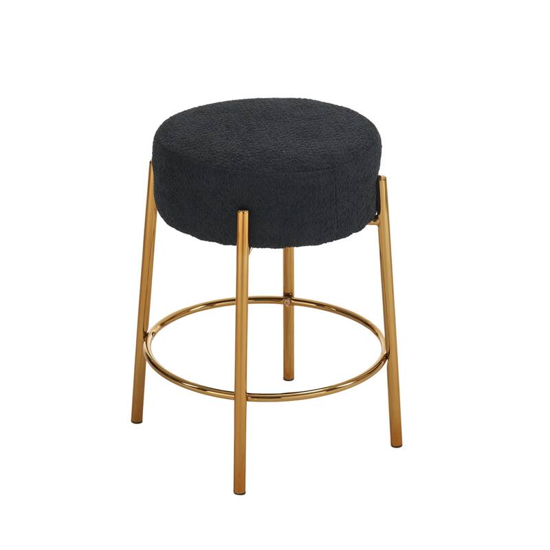 GDFStudio - Asher Modern Foam Upholstered Round Bar Stool - Set of 2
