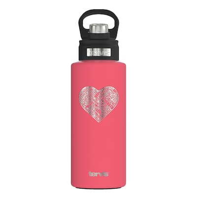 Tervis Breast Cancer Awareness - Pink Ribbon Heart Engraved Triple Walled Insulated Travel Tumbler, Berry Blush