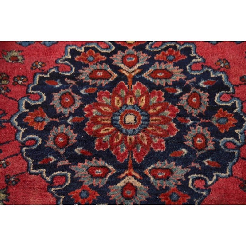 Pre-1900 Antique Vegetable Dye Sarouk Farahan Persian Wool Carpet - 5'0"x 6'2"