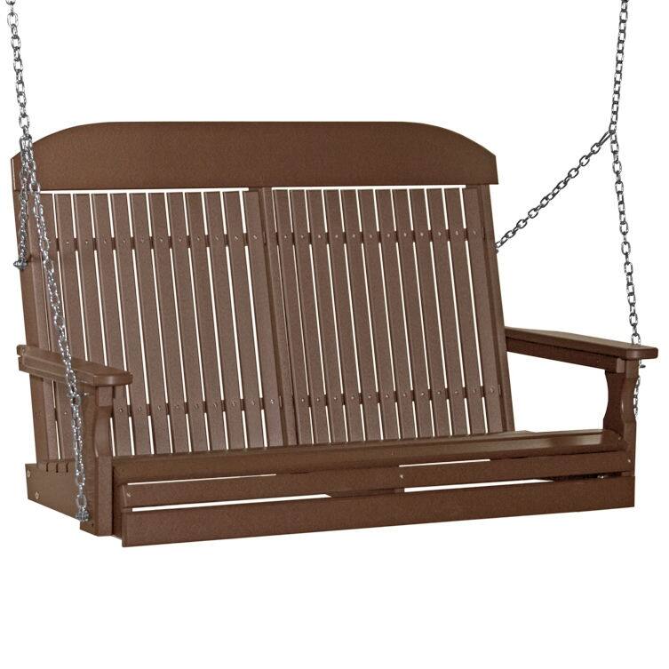 Poly Lumber Classic Swing - 4' - Chestnut Brown