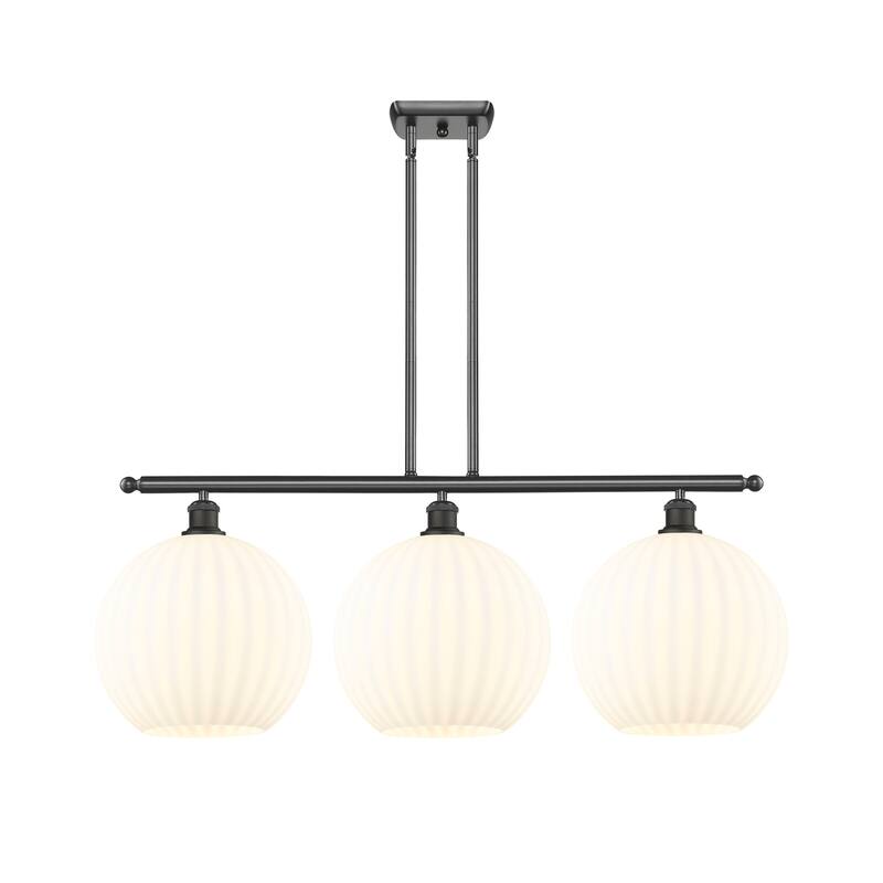 Innovations Lighting 516-3I-14-39-White Venetian-Indoor Pendant White - Oil Rubbed Bronze / White Venetian