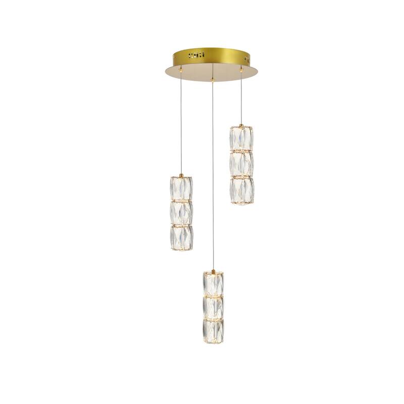 Elegant Lighting Polaris 3 Light 12" Wide LED Crystal Multi Light