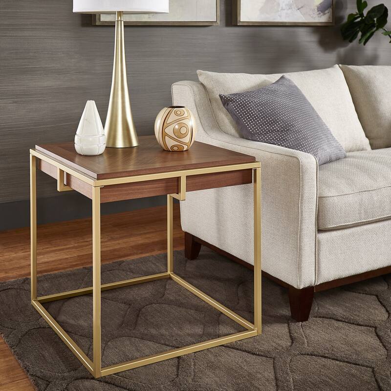 Cooke Square Table with Metal Base by iNSPIRE Q Modern