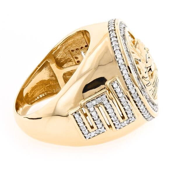 Shop Luxurman 14k Gold Men S 1 7 8ct Tdw Diamond Medusa Ring G H Si1 Si2 On Sale Overstock 10298299