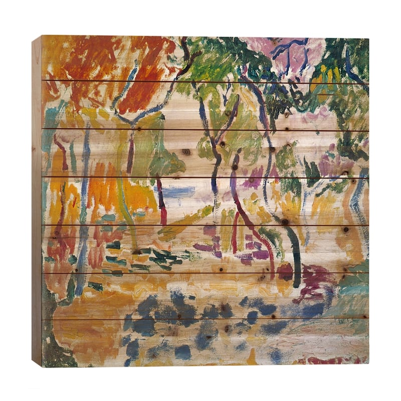 Landscape near Collioure (Study for Le Bonheur de Vivre), 1905 Print On Wood by Henri Matisse - Multi-Color - 26x26x1.5