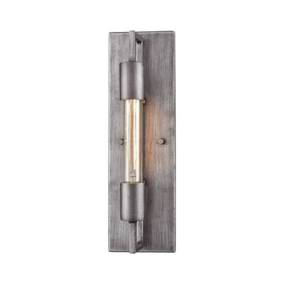 1-Light Sconce In Weathered Zinc Made Of Metal - Contemporary Wall