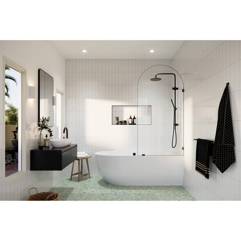 Glass Warehouse B-ARC-34 Venus 66-3/4" High x 34" Wide Shower Screen