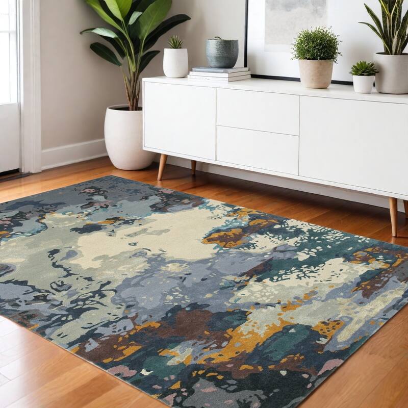 HomeRootsAbstract Industrial Rectangle Area Rug - 66.14' X '42.13' X '0.39