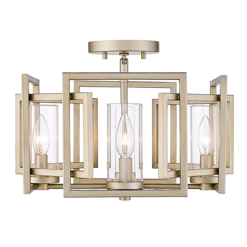 Golden Lighting Marco 4-light Flush Mount in White Gold