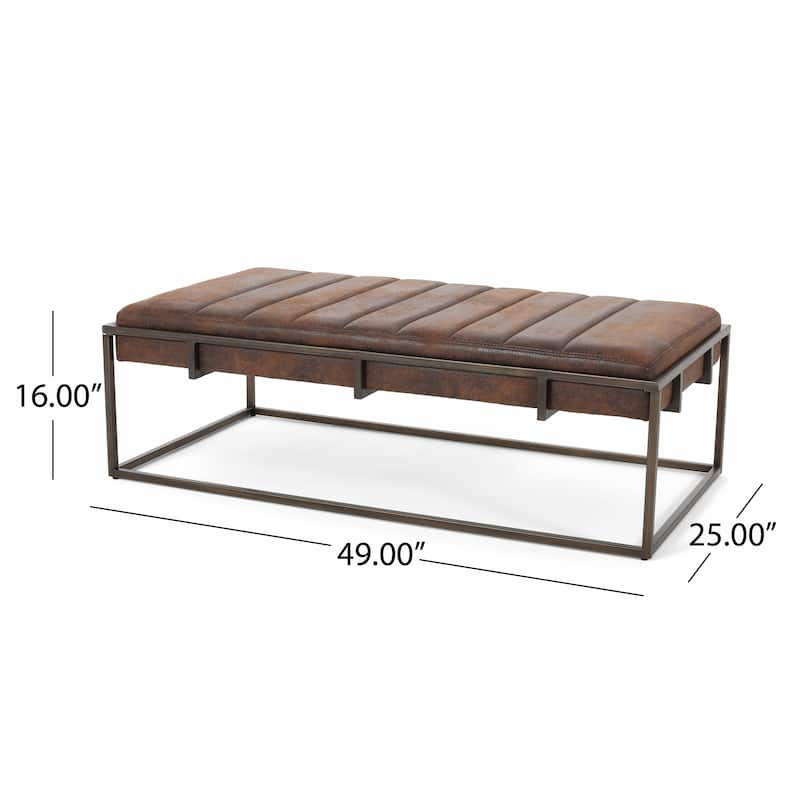 ​Luxury Upholstered Bench - Suede Seat & Gold Legs