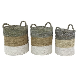 Seagrass Handmade Storage Basket - Set of 3 Multi Colored - Roche River ...