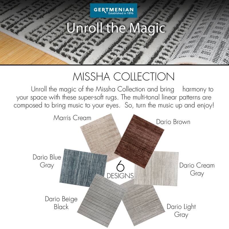 Gertmenian Missha Polyester Modern Tonal Ombre Solid High-Low Indoor Area Rug