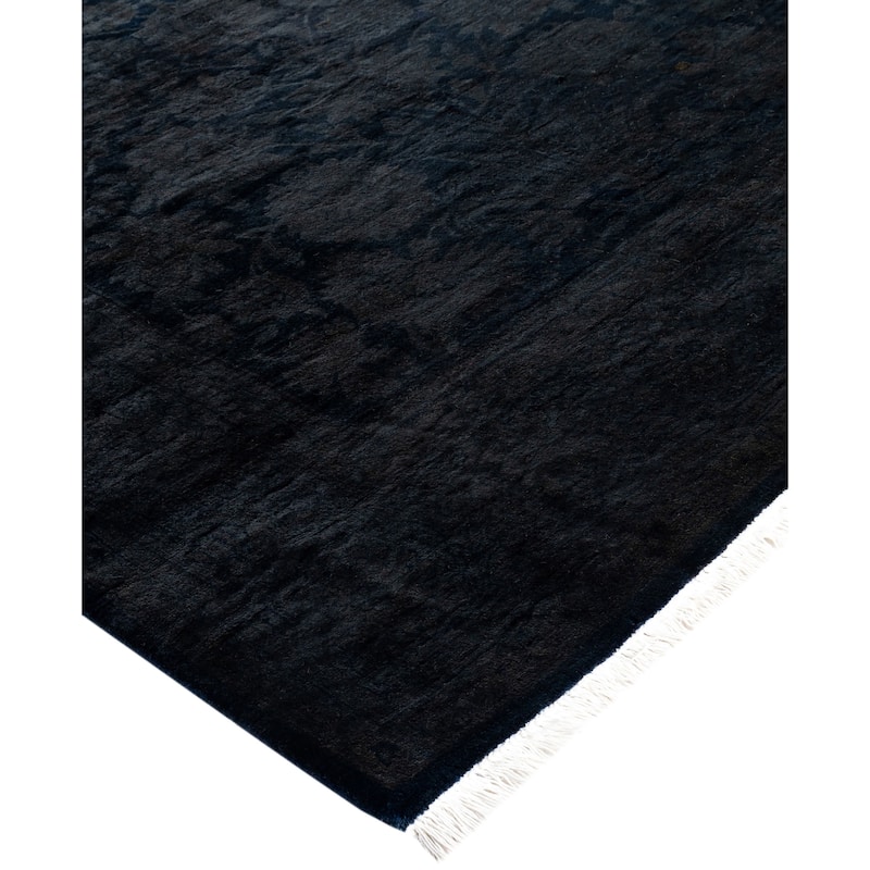 Overdyed One-of-a-Kind Hand-Knotted Area Rug - Black - 4' 3" x 6' 1"