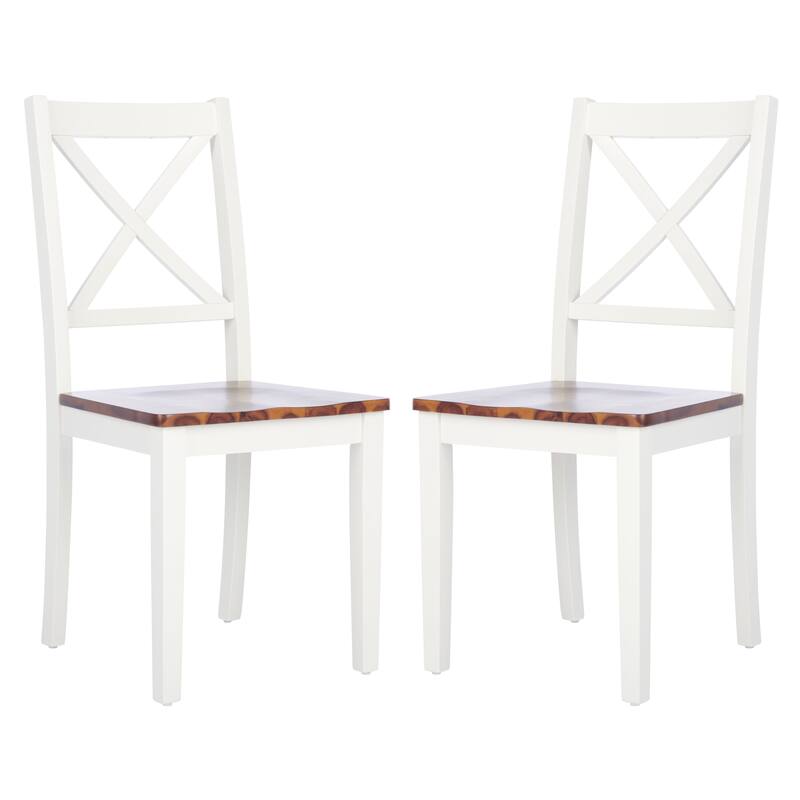 SAFAVIEH Lulla Farmhouse x-Back Dining Chair (Set of 2) - 18.4" W x 19.9" L x 37" H - 18Wx20Dx37H