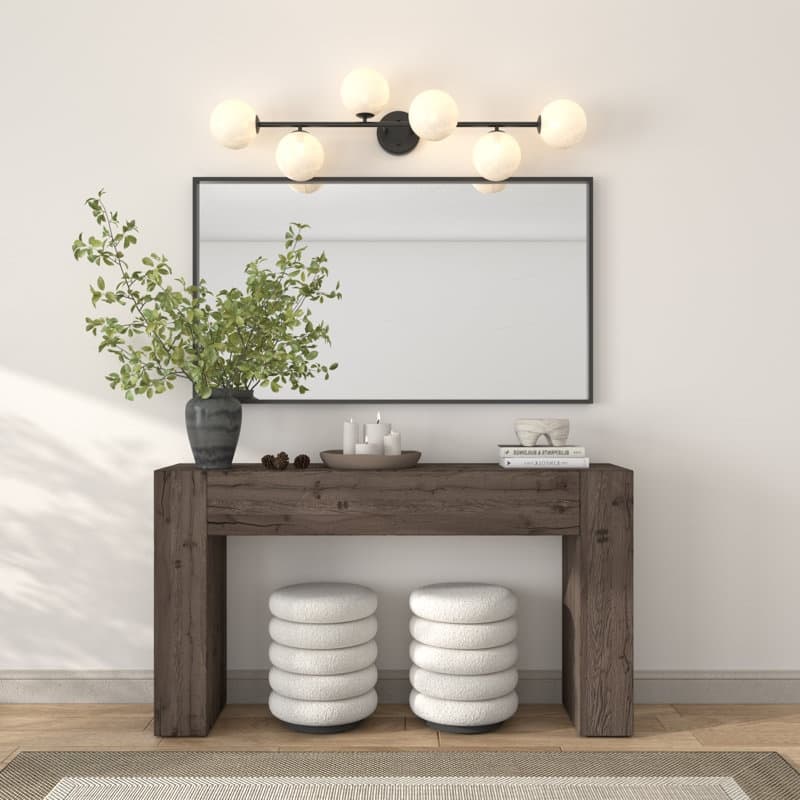 Acroma 6-Light Black Vanity Light with Globe Shades