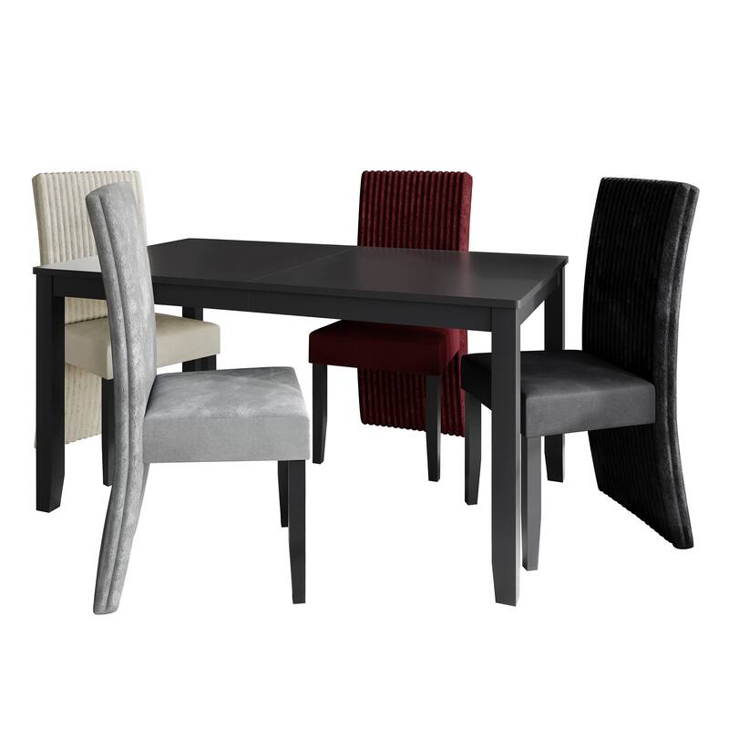 CraftPorch Corduroy Mid-Century Modern Elegance 5-Piece Dining Set