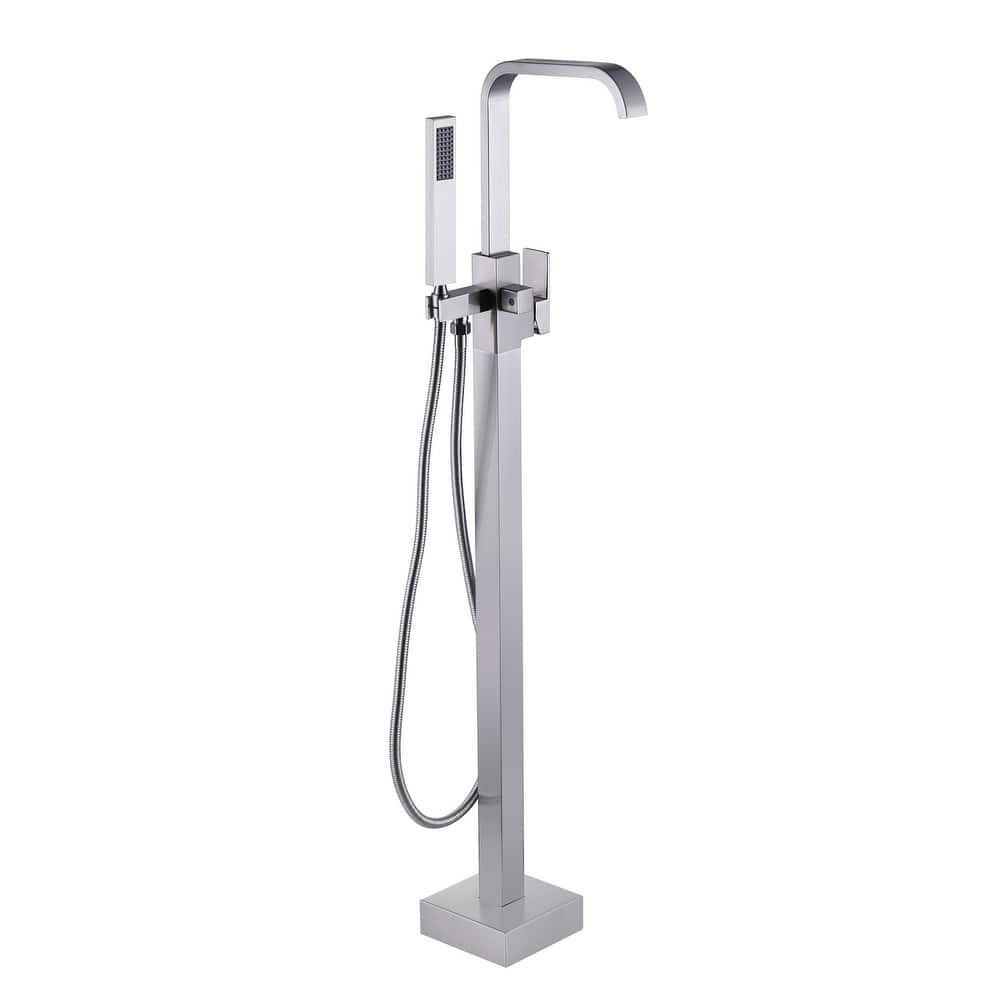 WOWOW Waterfall Single-Handle Freestanding Tub Faucet with Hand Shower