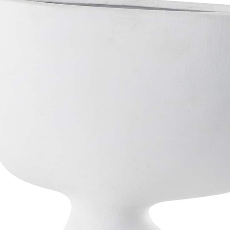 12" White Ceramic Sculptural Table Vase - 5.91