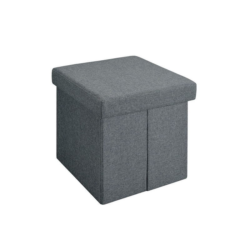 Veny 5 Piece Coffee Table Set, 4 Storage Nesting Ottoman, Gray and Black