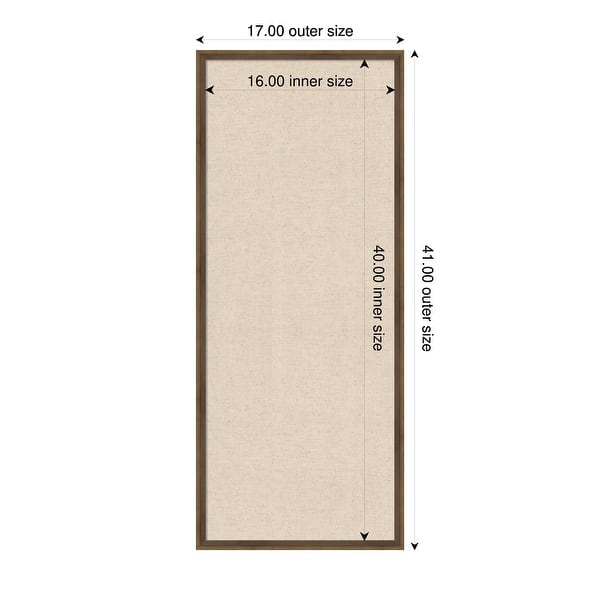 dimension image slide 41 of 91, Amanti Art Framed Fabric Pinboard Natural Linen Printed Bulletin Board