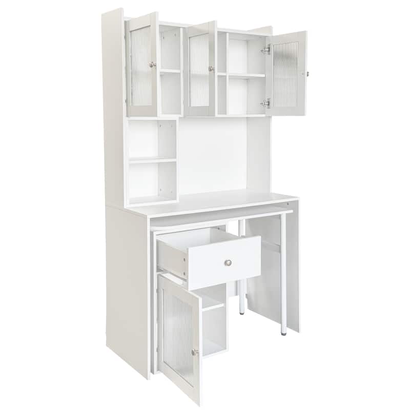 Computer Desk with Hutch & Bookshelf
