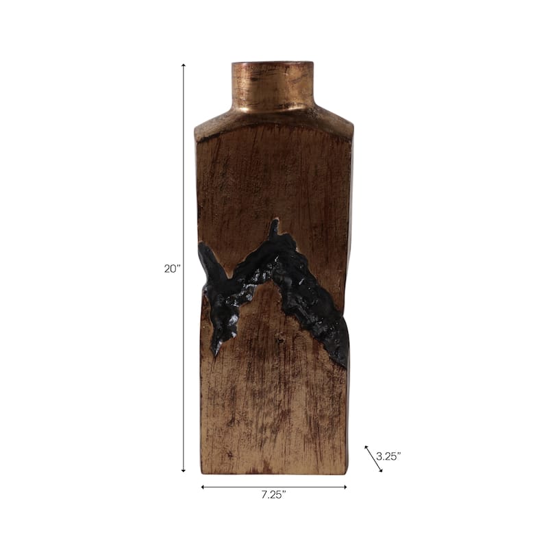 Artistic Table Vase with Fractured Finish for Home Decor