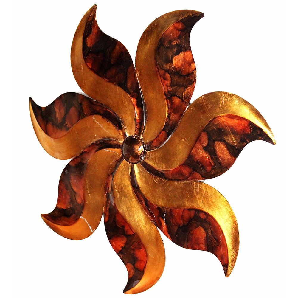 Shop Medium Flower Metal Wall Decor Metal Lacquered In Copper