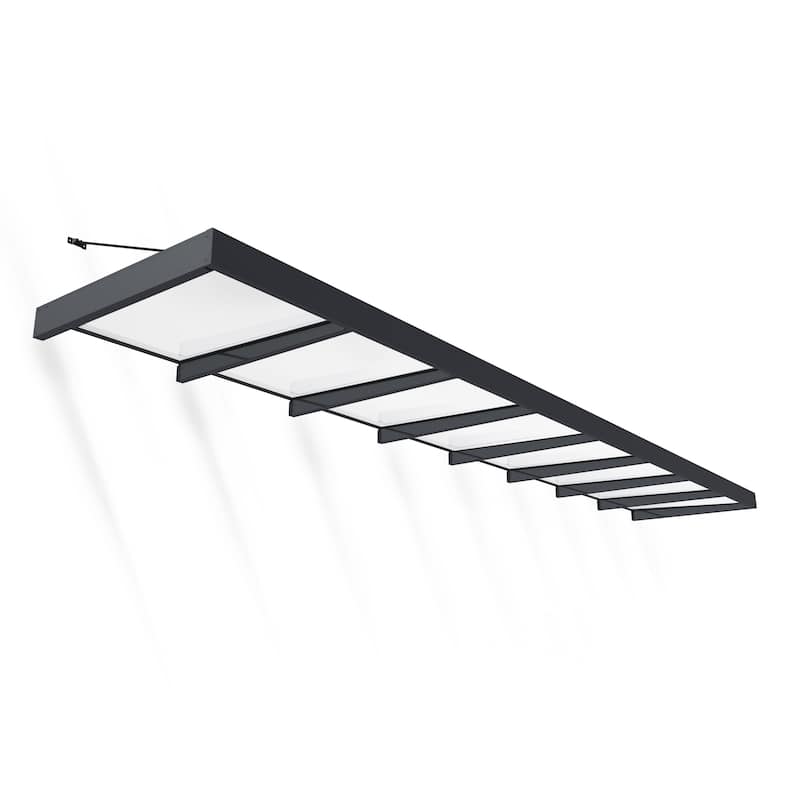 Sophia XL 5 ft. Door Awning Kit - Grey Structure & White Opal Panels