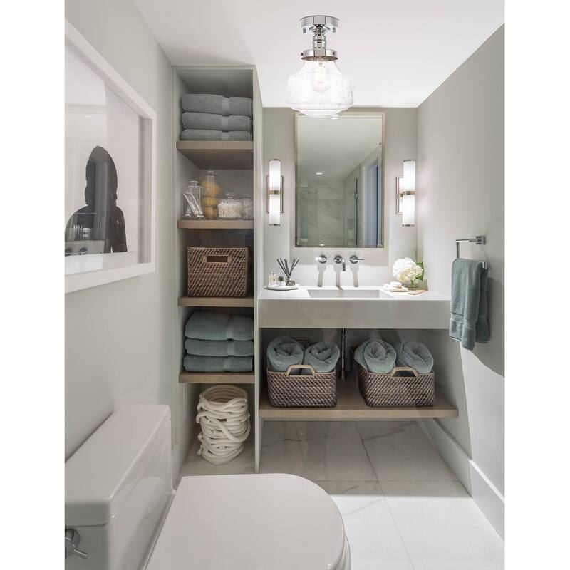 Nyle 1-Light Clear Bubble Glass Flush Mount