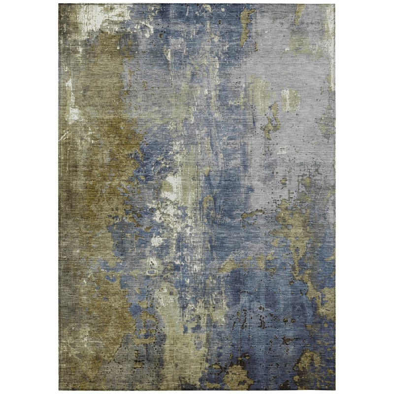 HomeRoots Abstract Transitional Rectangle Outdoor Rug