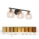 preview thumbnail 8 of 16, Iain Modern Black 3/4-Light Bathroom Vanity Lights Globe Seeded Glass Dimmable Wall Sconces