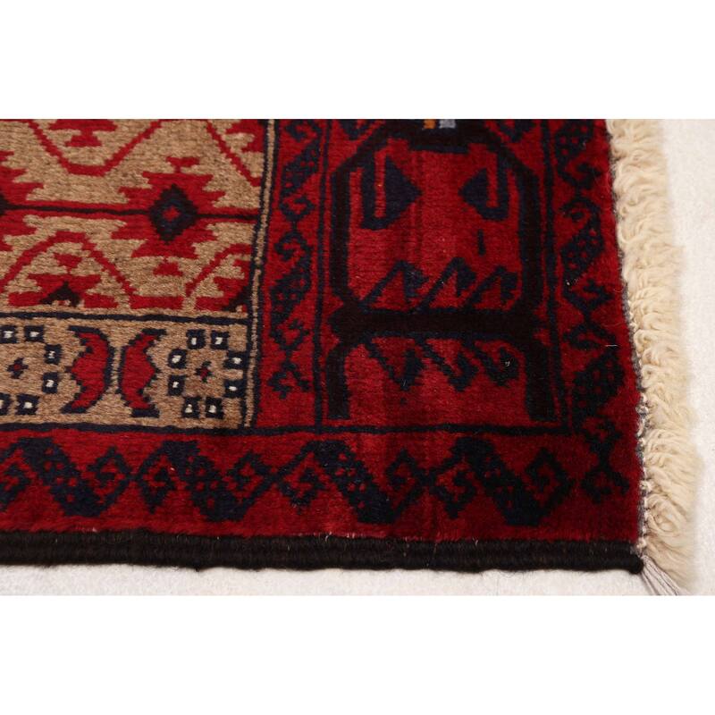 ECARPETGALLERY Hand-knotted Baluch Tan Wool Rug - 3'1 x 5'8