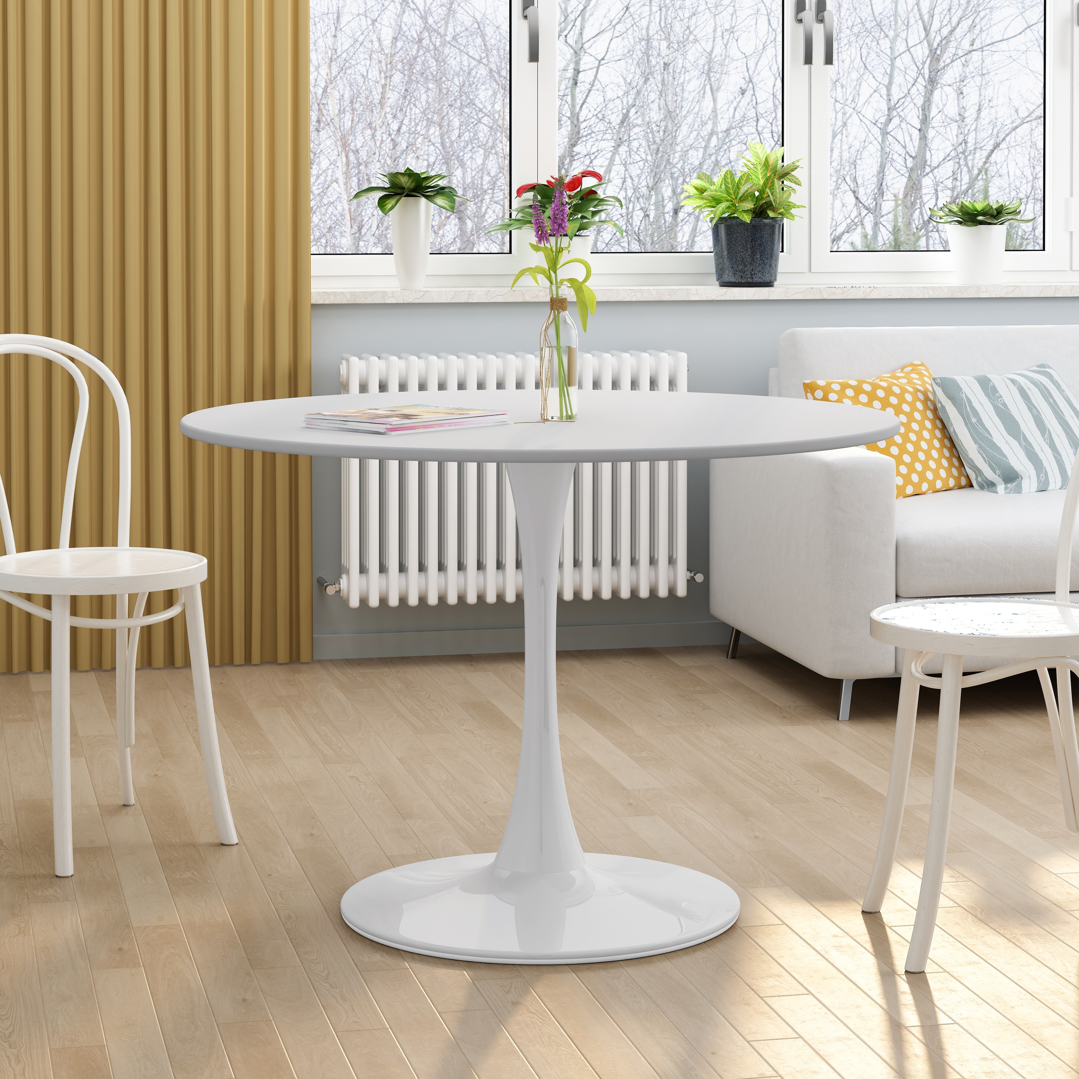 42.12 inchModern Round Dining Table with Round MDF Table Top