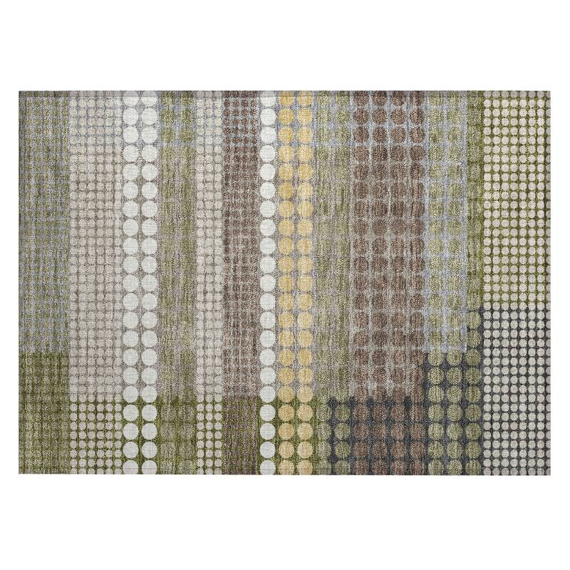Machine Washable Indoor/ Outdoor Casual Dotty Chantille Rug